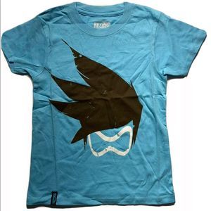 Blizzard Entertainment Overwatch Tracer Blue Short Sleeve Shirt Youth Size XS